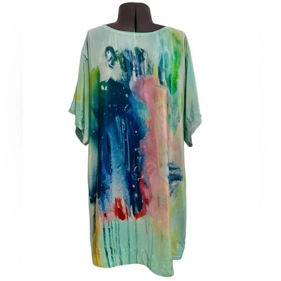 Anthropologie Maeve Painted 100% Silk Watercolor Tunic Dress Size XS - Picture 12 of 14